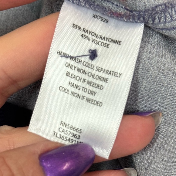 Leith Lavender Floral Satin Shift Dress Size Large, Purple Pink Floral Dress - Picture 8 of 12